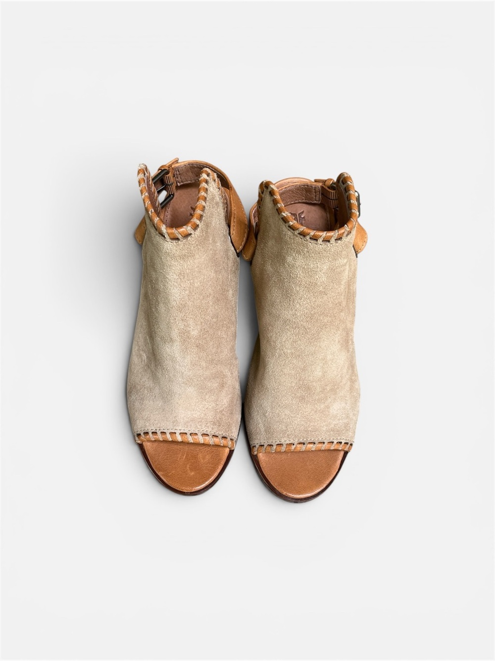Frye Dani Shield Whipstitch Mule in Beige Suede Women's Size 7 1/2 - Picture 8 of 10